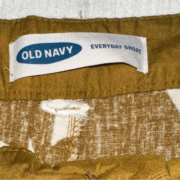 🆓 Old Navy Everyday Shorts Women's Mid Rise Linen Blend Brown Tropical - Picture 4 of 6
